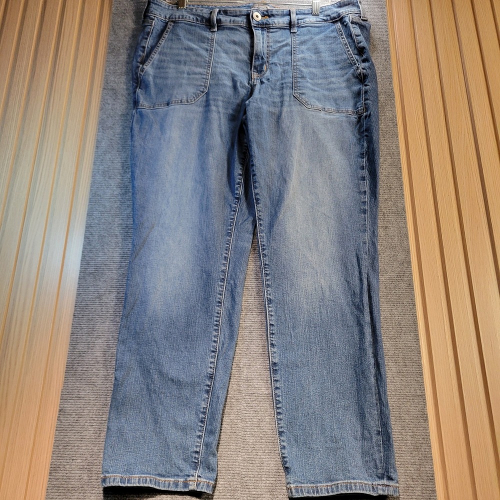 Torrid Straight Leg Jeans Women 16T Blue Good Utility Pocket Tall Medium Wash